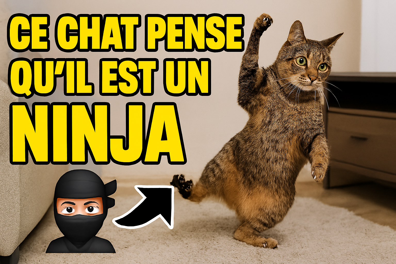 Ce chat pense qu’il est un ninja 🐾🥷