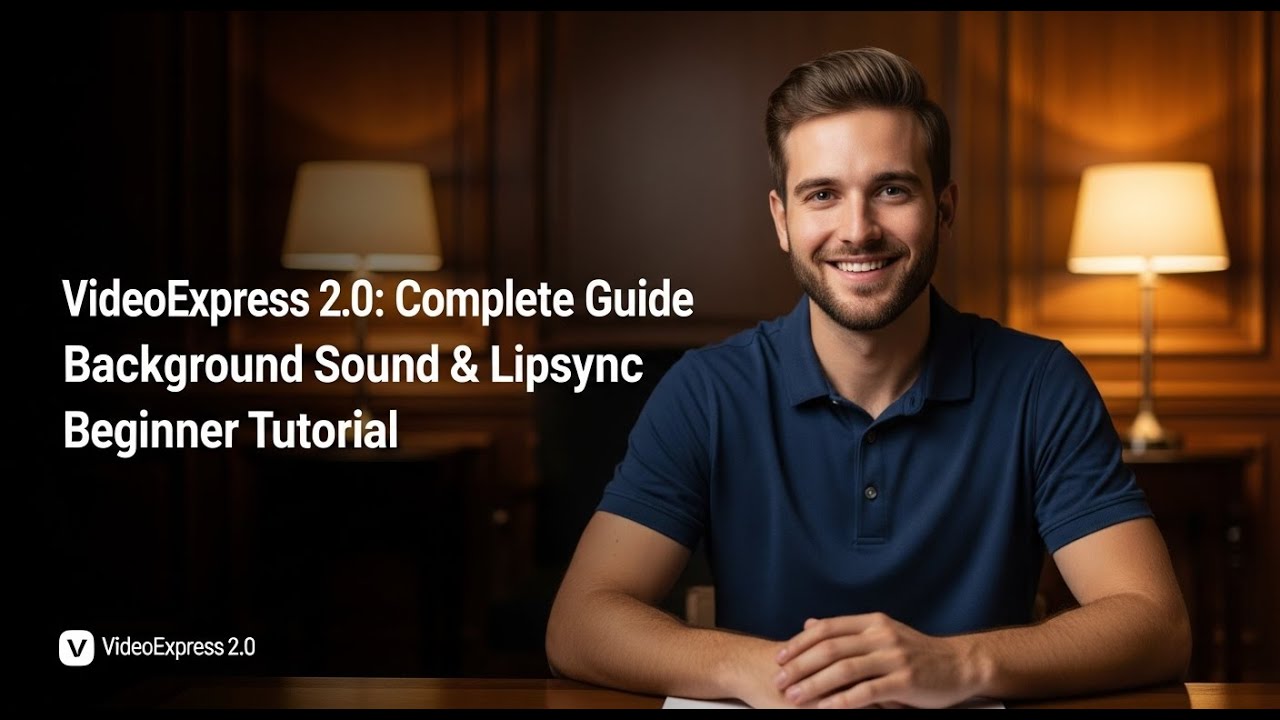 VideoExpress 2.0: Complete Guide Background Sound & Lipsync Beginner Tutorial 4k
